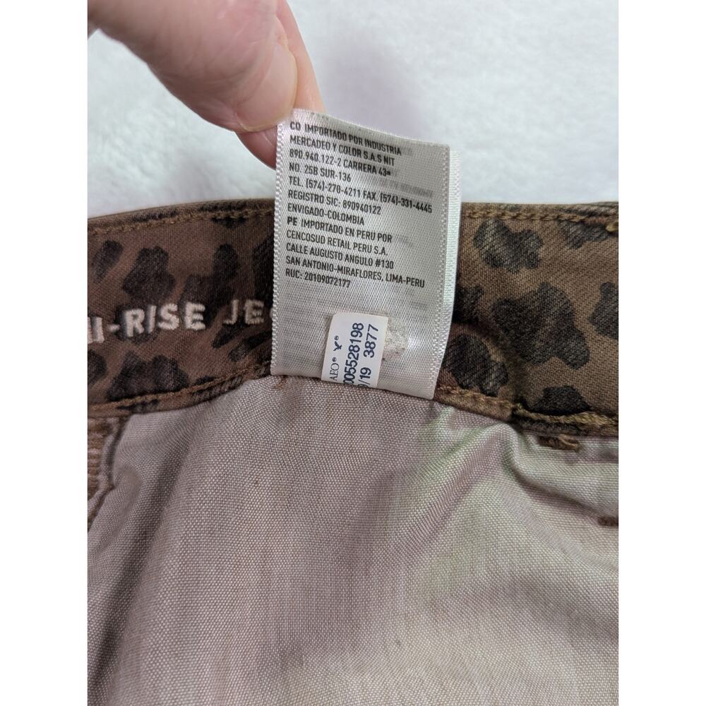 American Eagle Womens Sz 8 Brown Leopard Super High Rise Jegging Stretch Pants - Picture 10 of 15